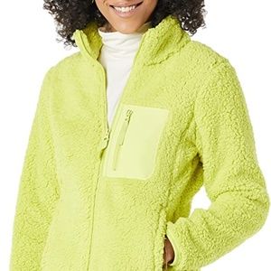 NWT Amazon Essentials Women's Sherpa Long-Sleeve Mock Neck Full-Zip Jacket S